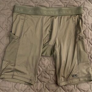 American Eagle Outfitters Active Flex Boxer Brief 9” inseam-Size M Army Green